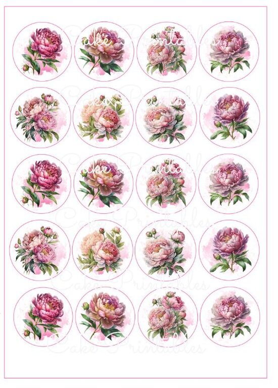 Ēdami vafeles dekori PEONIJAS 33